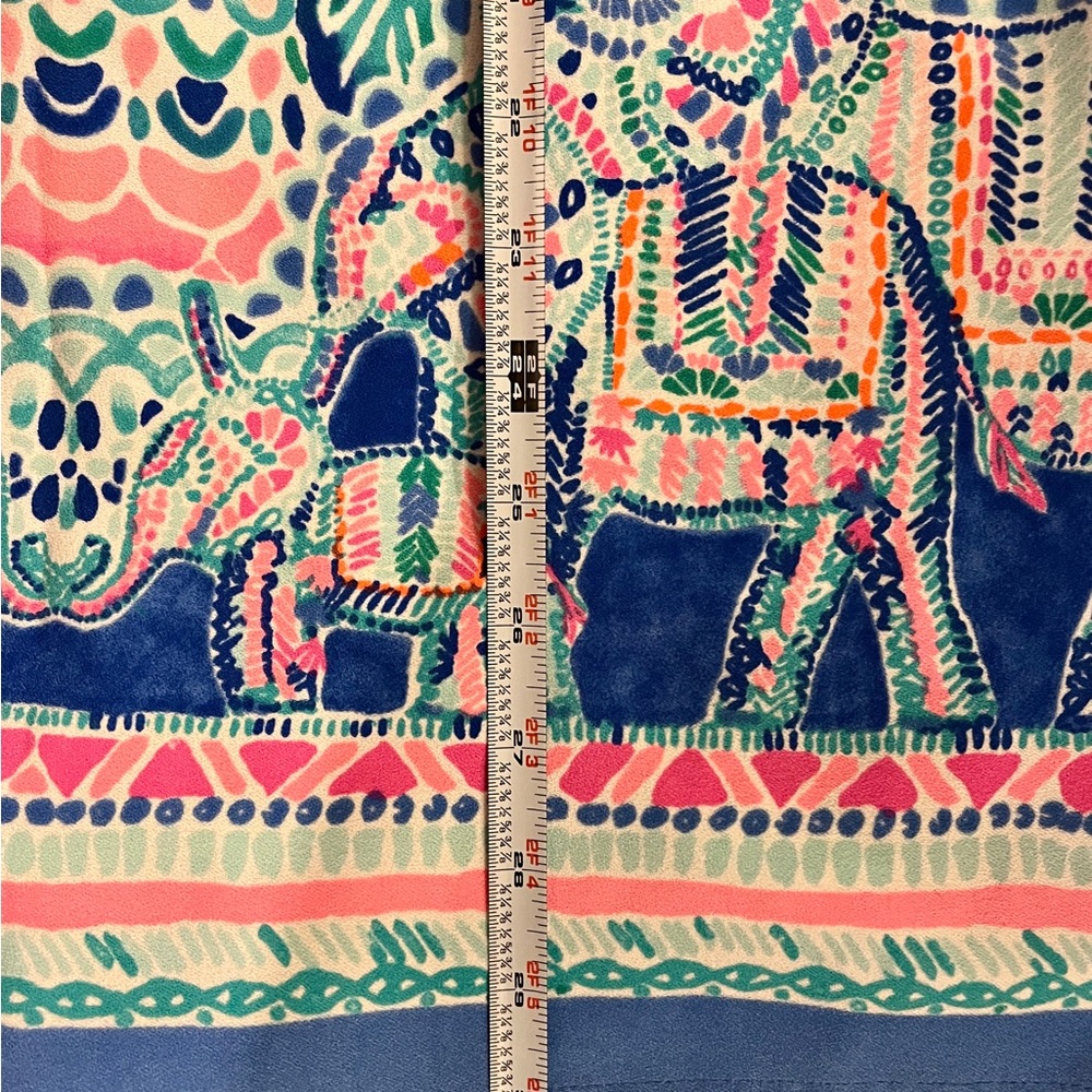 Lilly Pulitzer Blue and Green Patterned Dress w/Shorts Underneath - Picture 8 of 17